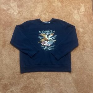 Polo Ralph Lauren Navy Crewneck Sweater with Eagle Graphic